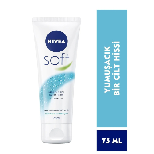 Nıvea Soft Krem 75ml , Nemlendirici Bakım Kremi, Yüz, Vücut, El, Jojoba Yağı ve E Vitamini ile Cilt Bakımı