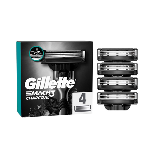 Gillette Mach3 Charcoal Yedek Tıraş Bıçağı 4'lü