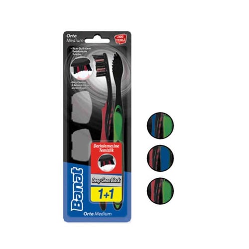 Banat Deep Clean Black 1+1 Diş Fırçası