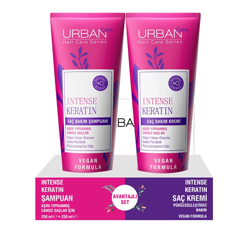 URBAN CARE İNTENSE KERATİN ŞAMPUAN 250 ML +SAÇ BAKIM KREMİ 250 ML