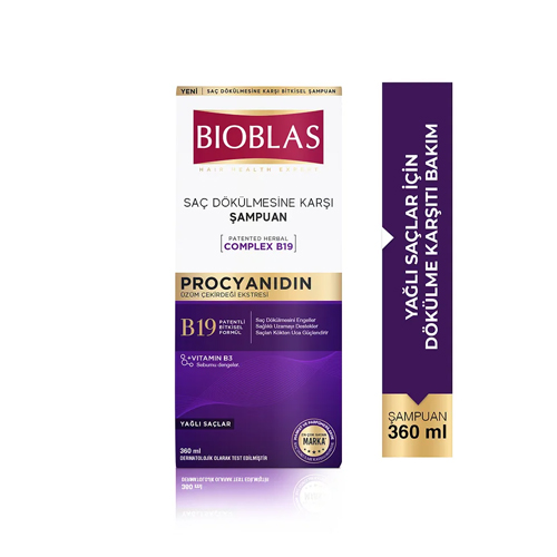 Bioblas Procyanidin Yağlı Saçlar İçin Arındırıcı Şampuan 360 Ml - Saç Dökülmesine & Yağlanmaya Karşı