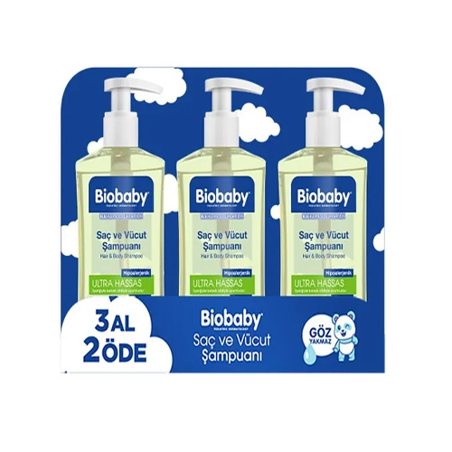 Biobaby Ultra Hassas Saç Ve Vücut Bebek Şampuanı 500 ml Prebiyotik Alman Papatyası 3 Al 2 Öde-Organik Içerik