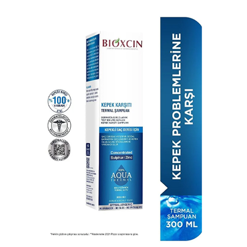 Bioxcin Aqua Thermal Kepek Karşıtı Şampuan 300ml Tüm Saç Tipleri - Kepek Kaşıntı Pullanma Karşıtı