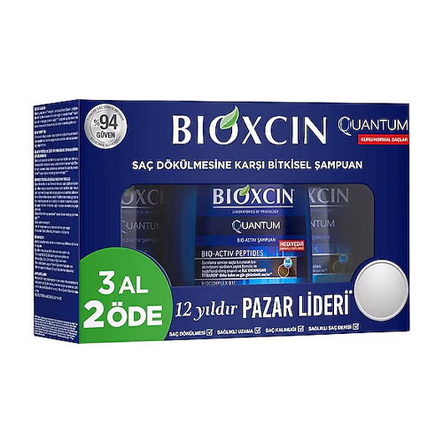 Bioxcin Quantum 3 Al 2 Öde Şampuan 3x300 ml - Kuru Ve Normal, Ince Telli Saçlar