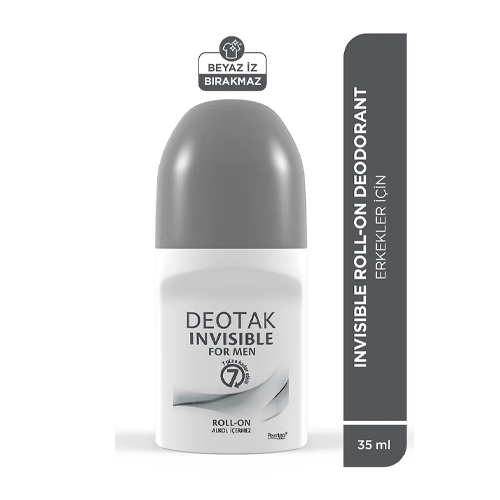 Deotak Invisible Erkek7 Güne Kadar Etkili Roll-On Deodorant 35 ml