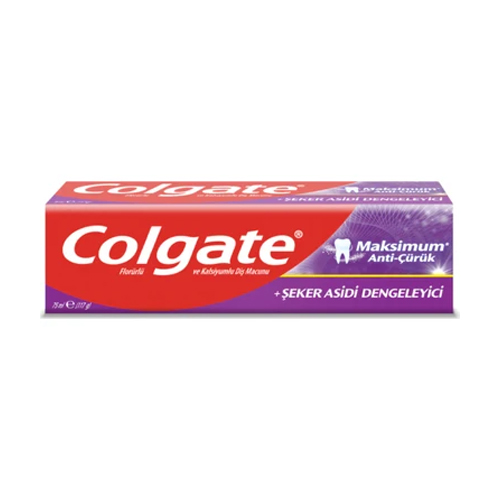Colgate Maksimum Anti Çürük Şeker Asidi Dengeleyici Diş Macunu 75 ml