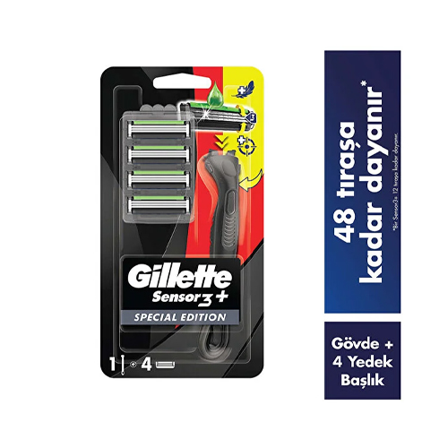 Gillette Sensor3+ Special Edition 4'lü Yedek Bıçağı Başlıklı Tıraş Makinesi